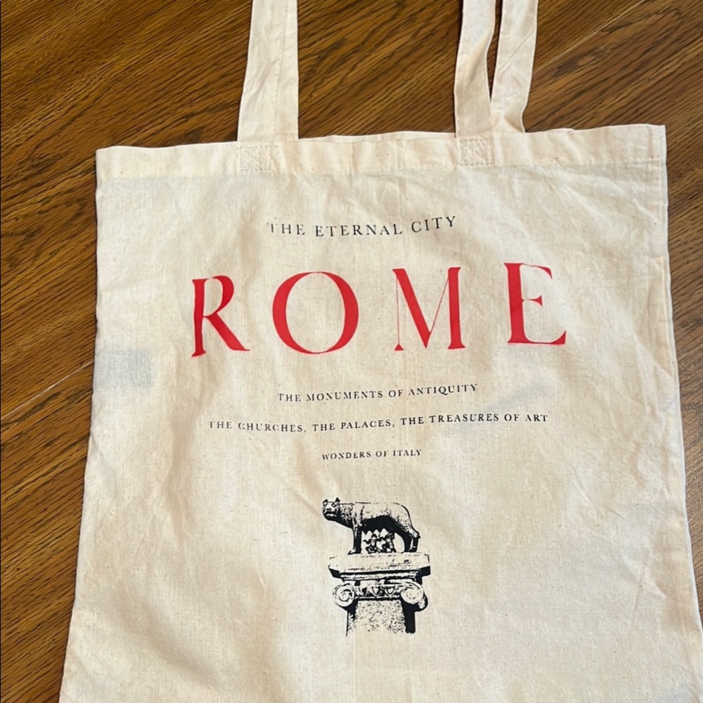 Rome Print Canvas Tote Bag